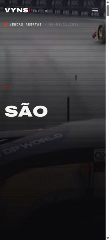 Site Vyns Turismo na versão para celular